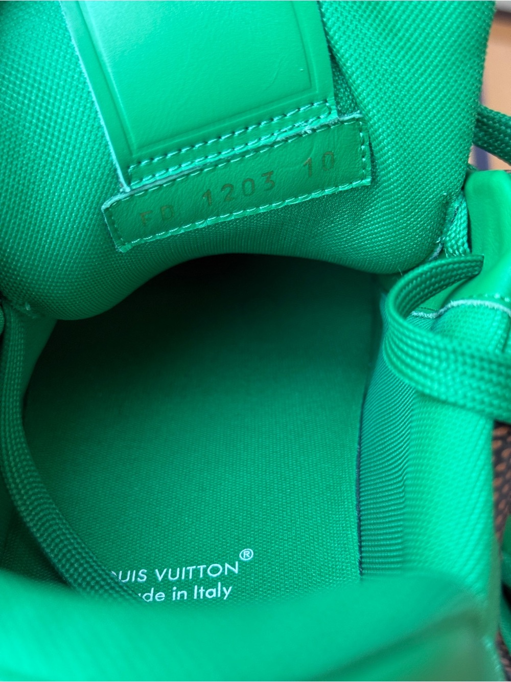 Louis Vuitton Green and Brown Checkerboard Low-Top Sneaker - Picture 6 of 11